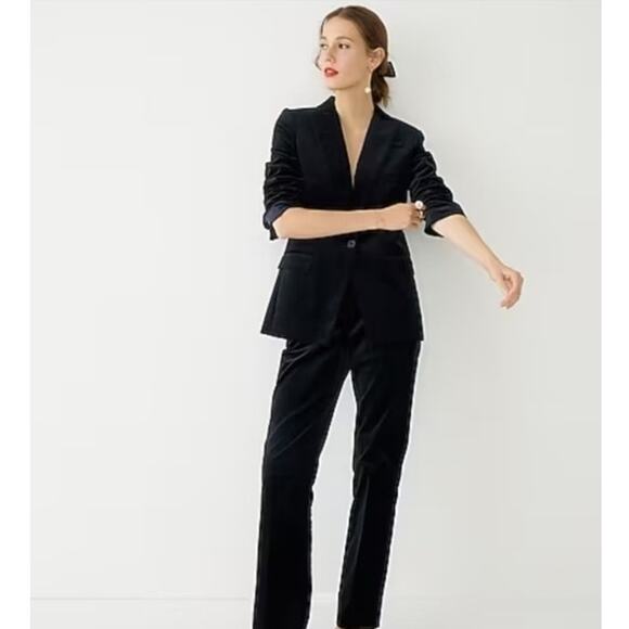 NWT J.Crew Kate Pant In Italian Ora Tessuti Velvet Black 6 - Picture 2 of 10